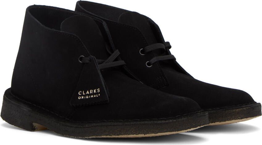 Clarks Originals Black Lace-Up Desert Boots - Picture 3