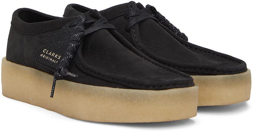 Clarks Originals Black Nubuck Wallabee Cup Lace-Up Shoes - Picture 4