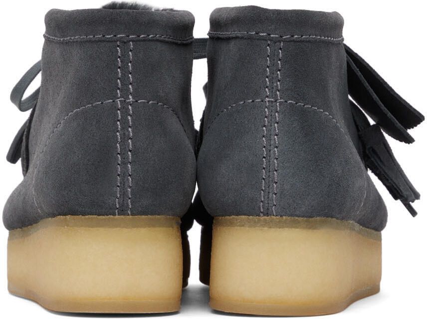 Clarks Originals Grey Wallabee Wedge Boots - Picture 3