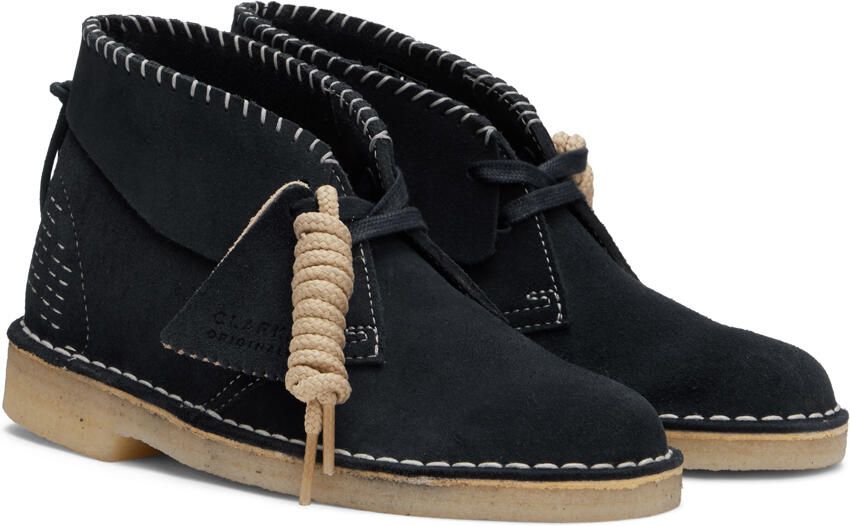 Clarks Originals Navy Desert Boots - Picture 2