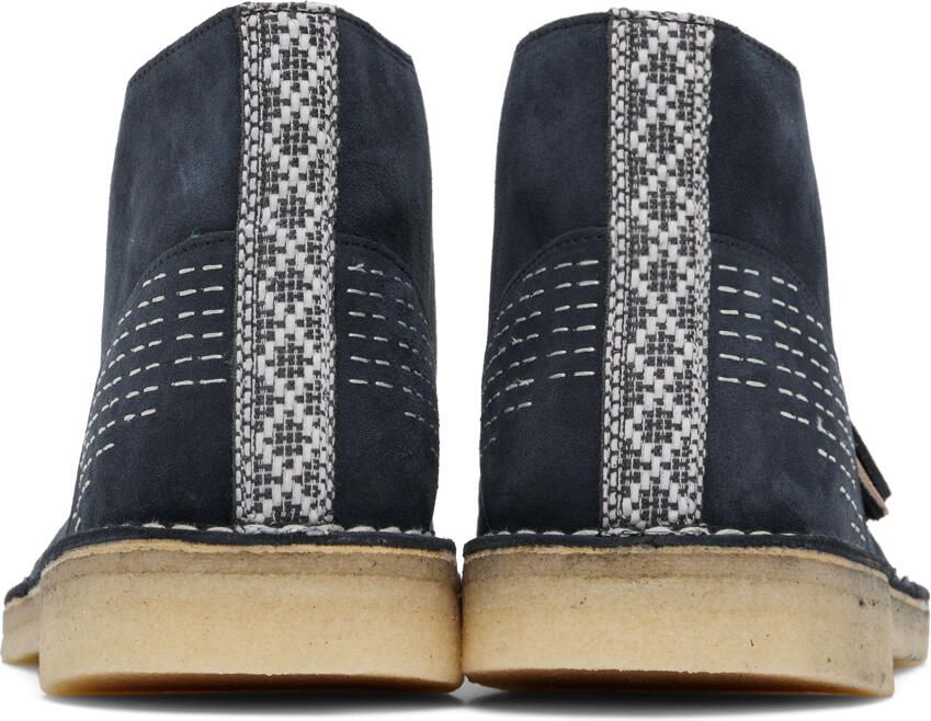 Clarks Originals Navy Sashiko Desert Boots - Picture 5