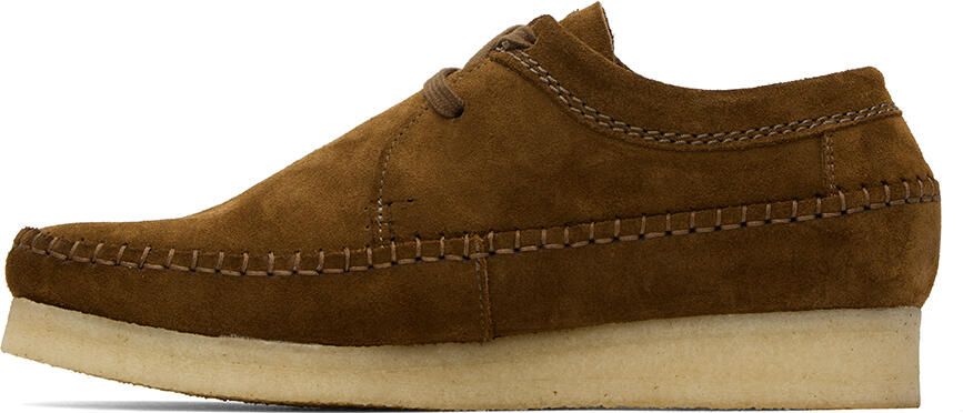 Clarks Originals Brown Suede Weaver Lace-Up Shoes - Picture 4
