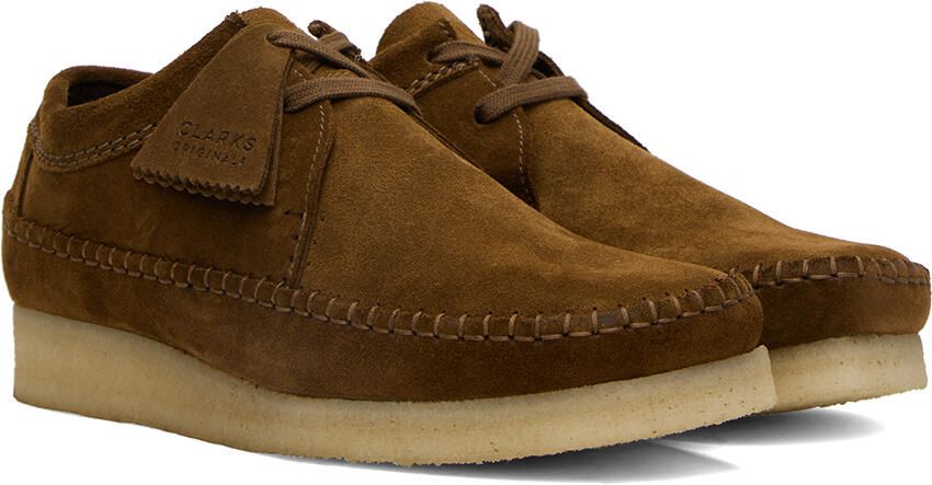 Clarks Originals Brown Suede Weaver Lace-Up Shoes - Picture 2