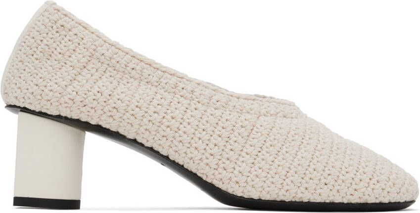 CO Off-White Crochet Heels