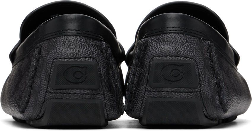 Coach 1941 Black & Grey Leather Coin Driver Loafers