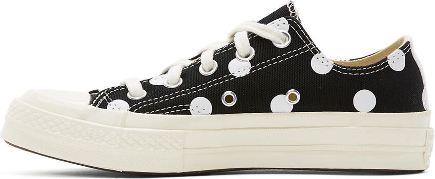 Comme des Garçons Play Black Converse Edition Polka Dot Heart Chuck 70 Low Sneakers - Picture 2