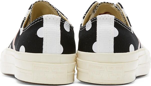 Comme des Garçons Play Black Converse Edition Polka Dot Heart Chuck 70 Low Sneakers - Picture 4