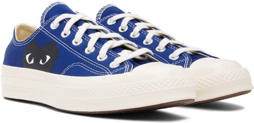 Comme des Garçons Play Blue Converse Edition Half Heart Chuck 70 Low Sneakers - Picture 5