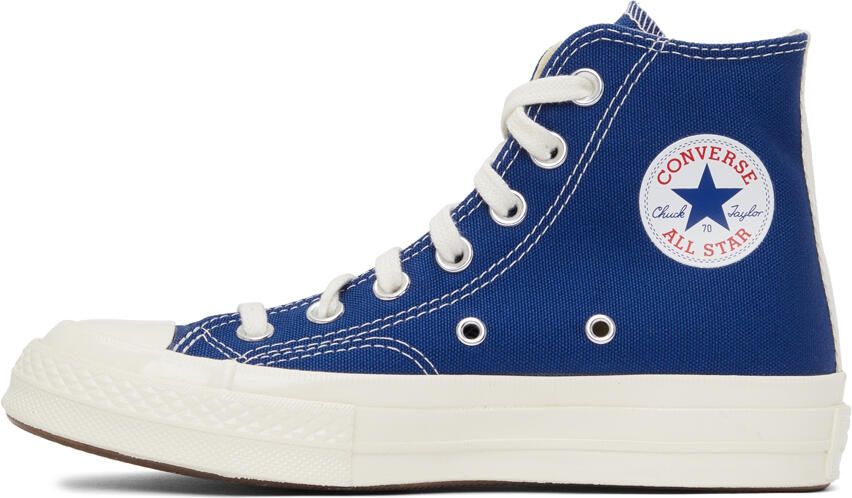 Comme des Garçons Play Blue Converse Edition Half Heart Chuck 70 High Sneakers - Picture 10