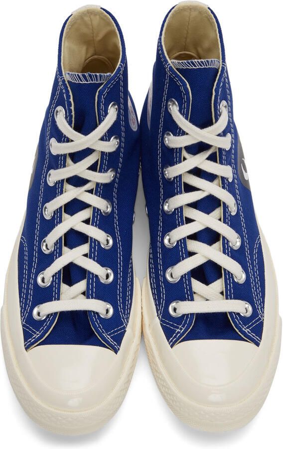 Comme des Garçons Play Blue Converse Edition Half Heart Chuck 70 High Sneakers - Picture 7