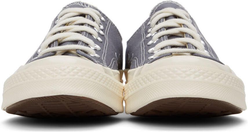 Comme des Garçons Play Grey Converse Edition Half Heart Chuck 70 High Sneakers - Picture 12