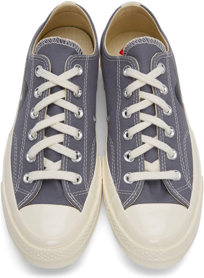 Comme des Garçons Play Grey Converse Edition Half Heart Chuck 70 High Sneakers - Picture 3