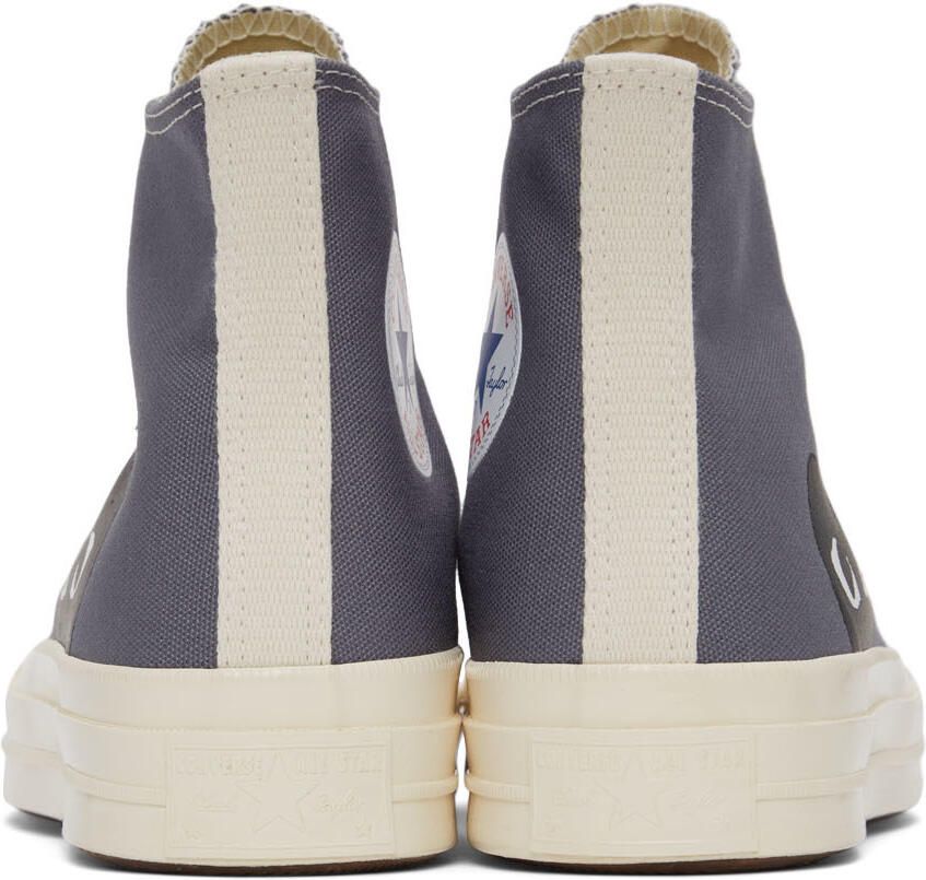 Comme des Garçons Play Grey Converse Edition Half Heart Chuck 70 High Sneakers