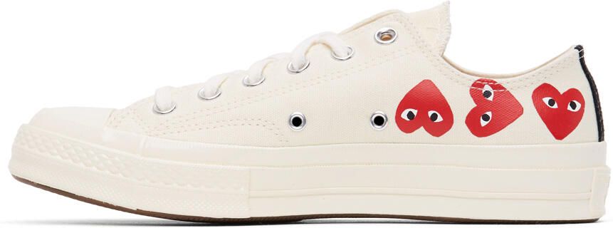 Comme des Garçons Play Off-White Converse Edition Multiple Hearts Chuck 70 Low Sneakers - Picture 2