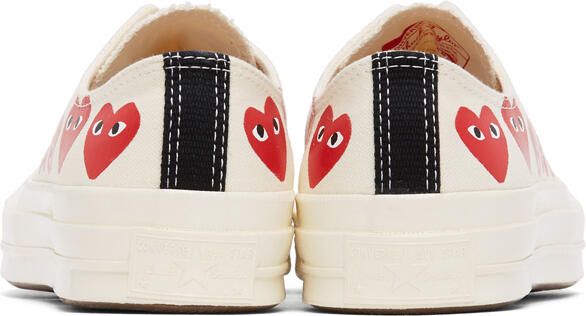 Comme des Garçons Play Off-White Converse Edition Multiple Hearts Chuck 70 Low Sneakers - Picture 4