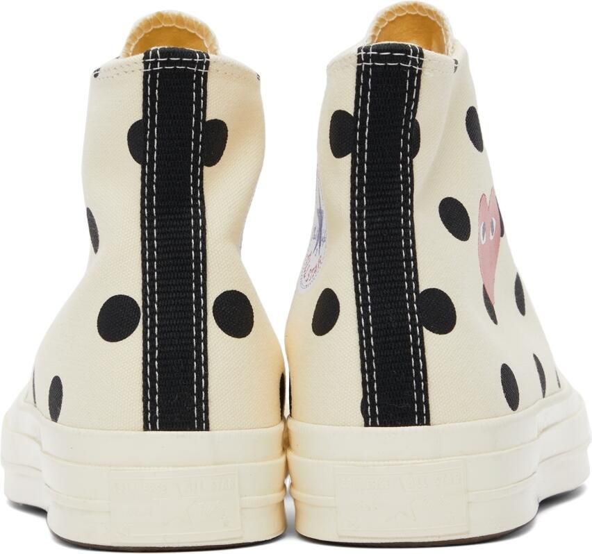 Comme des Garçons Play White Converse Edition Polka Dot Heart Chuck 70 High Sneakers
