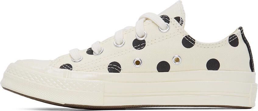 Comme des Garçons Play White Converse Edition Polka Dot Heart Chuck 70 Low Sneakers - Picture 2