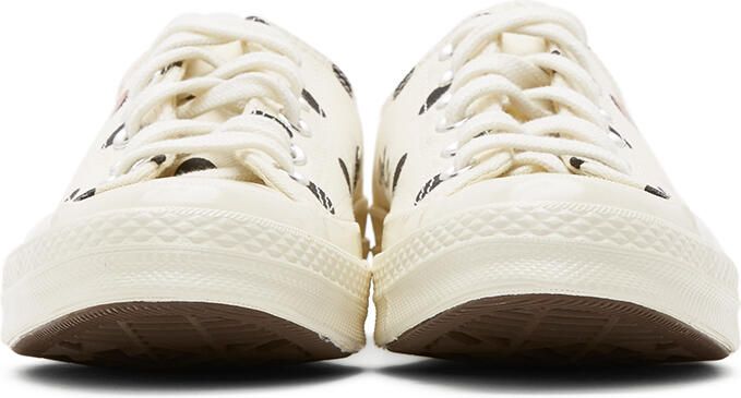 Comme des Garçons Play White Converse Edition Polka Dot Heart Chuck 70 Low Sneakers - Picture 3
