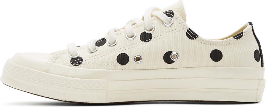 Comme des Garçons Play White Converse Edition Polka Dot Heart Chuck 70 Low Sneakers - Picture 2