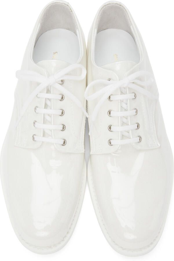 Comme des Garçons White Suede Transparent Lace-Up Derbys
