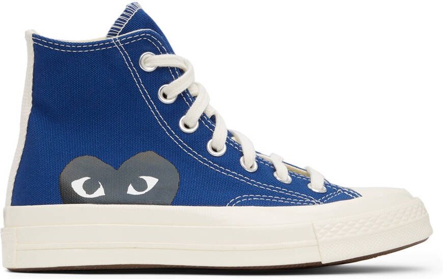 Comme des Garçons Play Blue Converse Edition Half Heart Chuck 70 High Sneakers