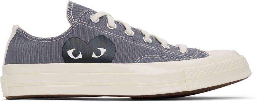 Comme des Garçons Play Grey Converse Edition Half Heart Chuck 70 High Sneakers - Picture 19