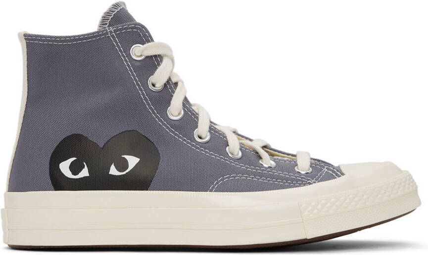 Comme des Garçons Play Grey Converse Edition Half Heart Chuck 70 High Sneakers