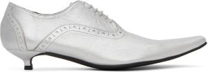 Comme des Garçons Silver Kitten Heel Oxfords