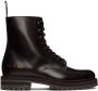 Common Projects Brown Leather Combat Boots - Thumbnail 1