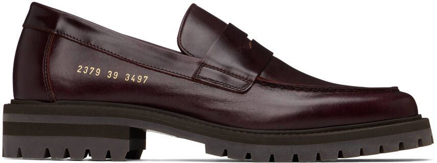 Common Projects Burgundy Leather Loafers
