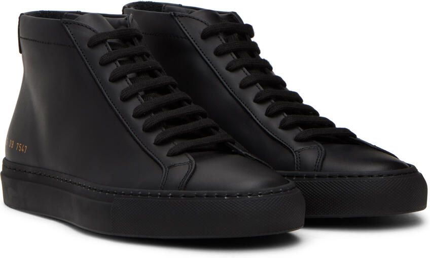 Common Projects Black Achilles Mid Sneakers - Picture 2