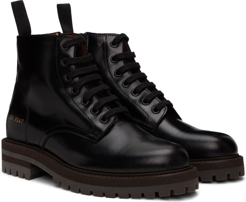 Common Projects Black Combat Boots - Picture 2
