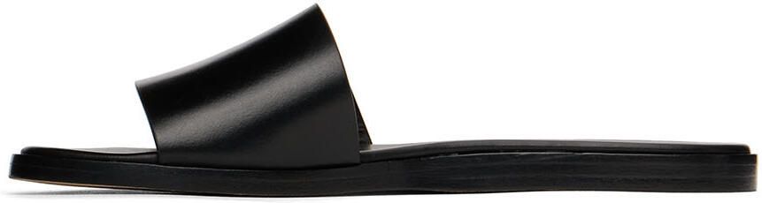 Common Projects Black Leather Slides - Picture 4