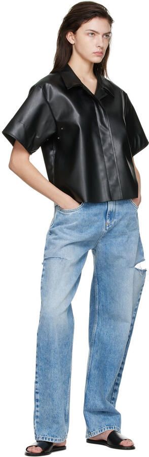 Common Projects Black Leather Slides - Picture 2