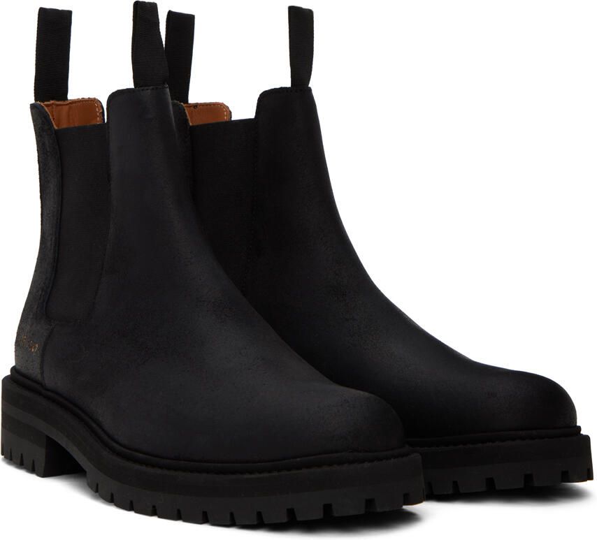 Common Projects Black Stamped Chelsea Boots - Picture 2