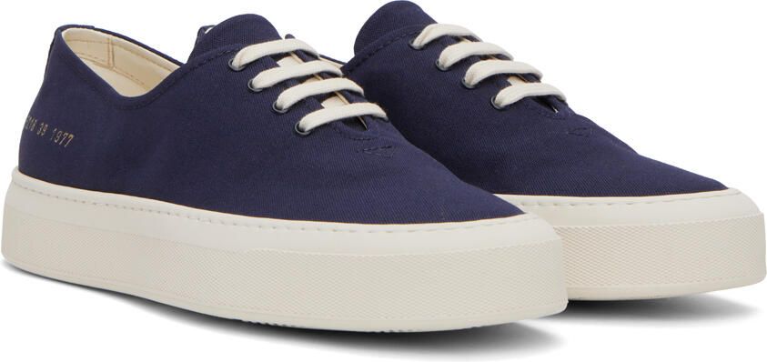 Common Projects Blue Four Hole Sneakers - Picture 2