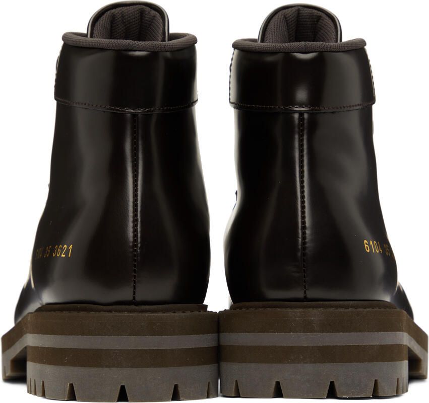 Common Projects Brown Leather Hiking Boots