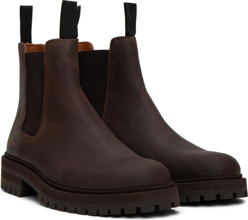 Common Projects Brown Stamp Chelsea Boots - Picture 2