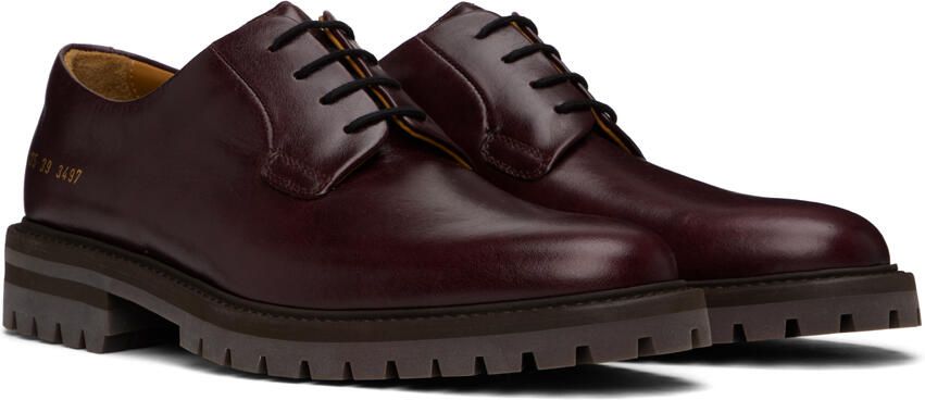 Common Projects Burgundy Leather Derbys - Picture 2