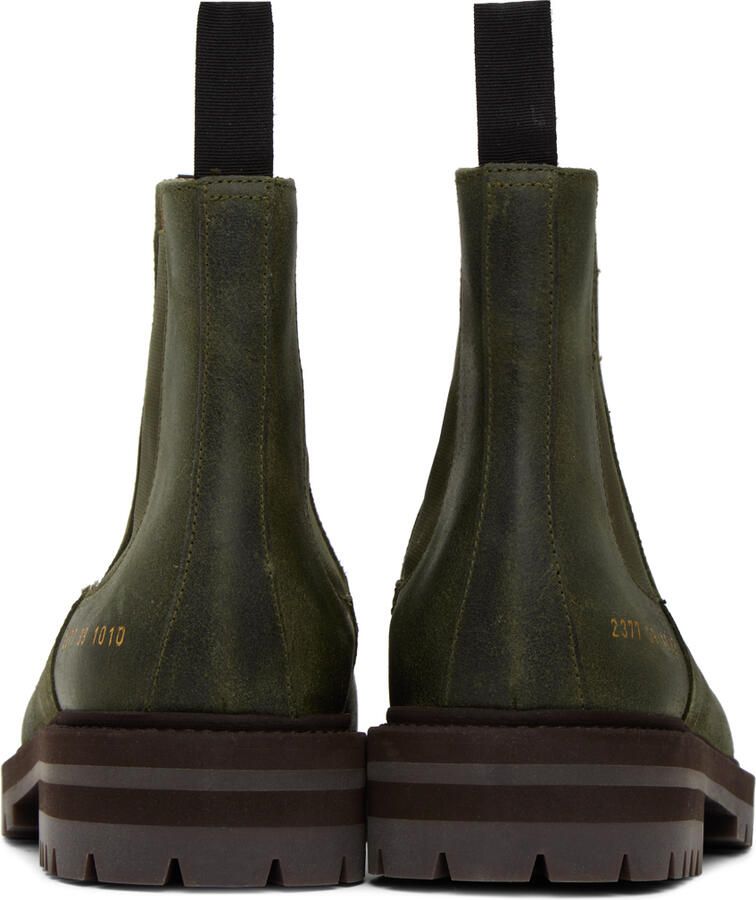 Common Projects Green Kenia Chelsea Boots