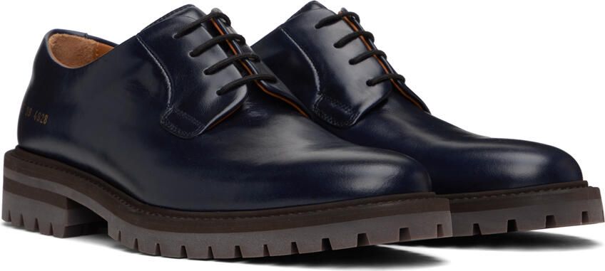 Common Projects Navy Lace-Up Derbys - Picture 2