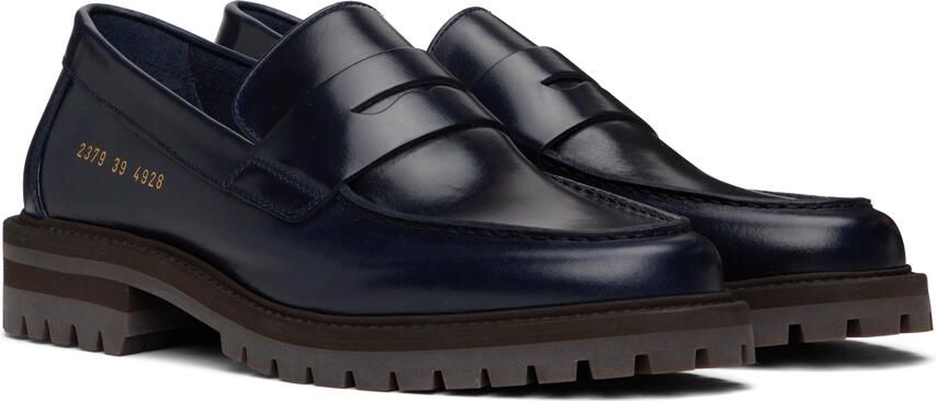Common Projects Navy Leather Loafers - Picture 2