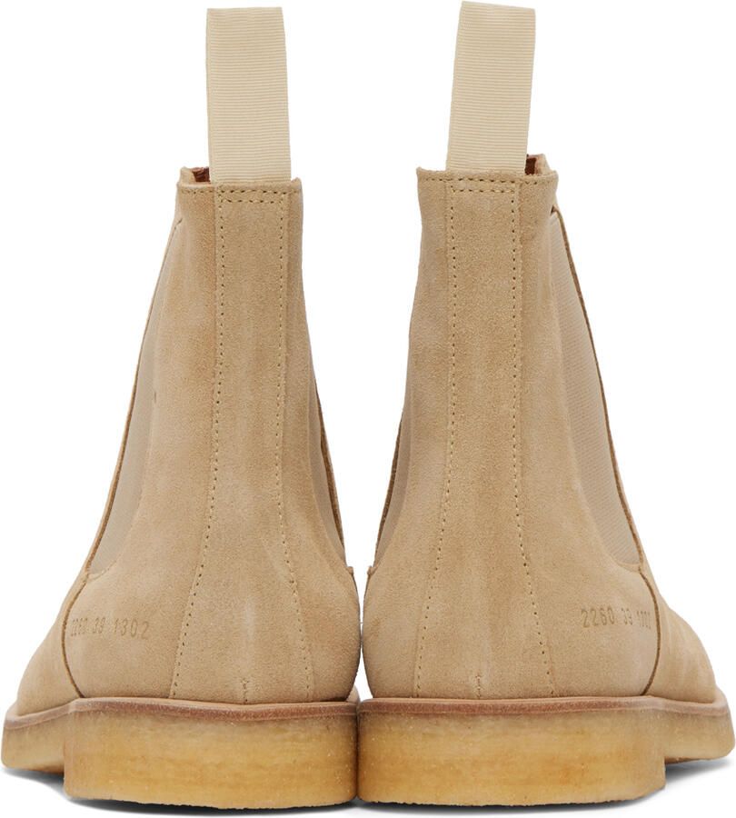 Common Projects Tan Suede Chelsea Boots