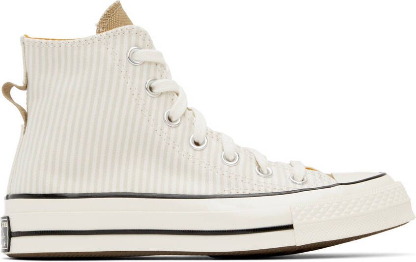 Converse Off-White & Beige Chuck 70 High-Top Sneakers