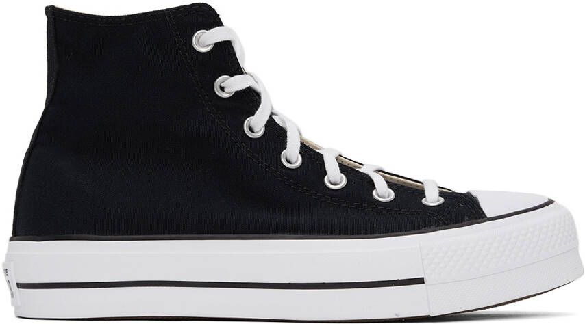 Converse Black & White Chuck Taylor All Star Platform Hi Sneakers - Picture 10