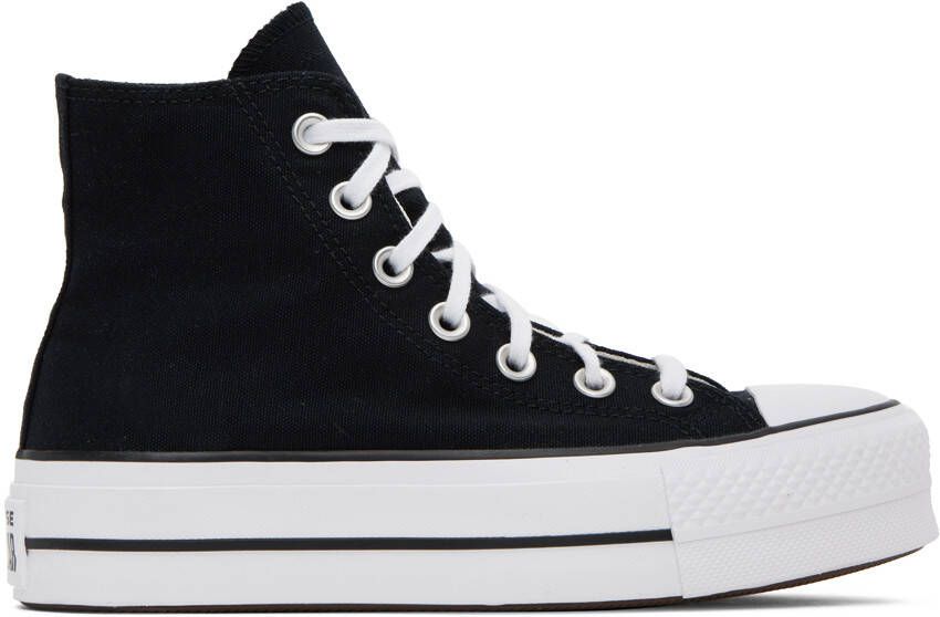 Converse Black & White Chuck Taylor All Star Platform Hi Sneakers
