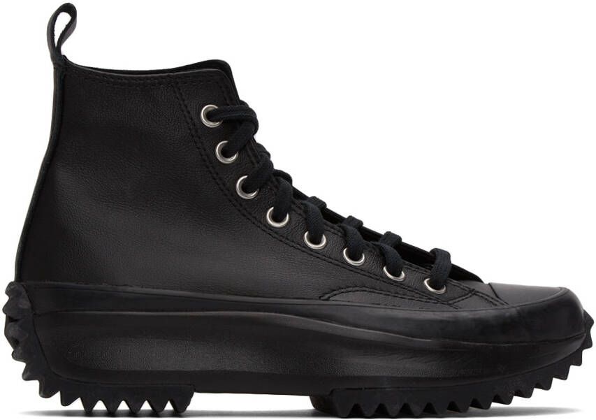 Converse Black Leather Run Star Hike High Sneakers - Picture 9
