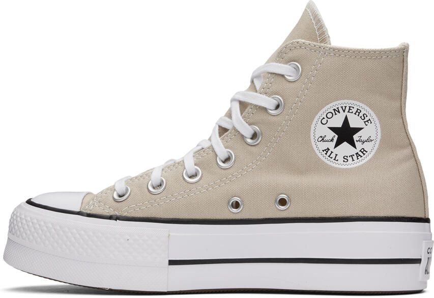 Converse Beige Chuck Taylor All Star Lift Platform Sneakers - Picture 3