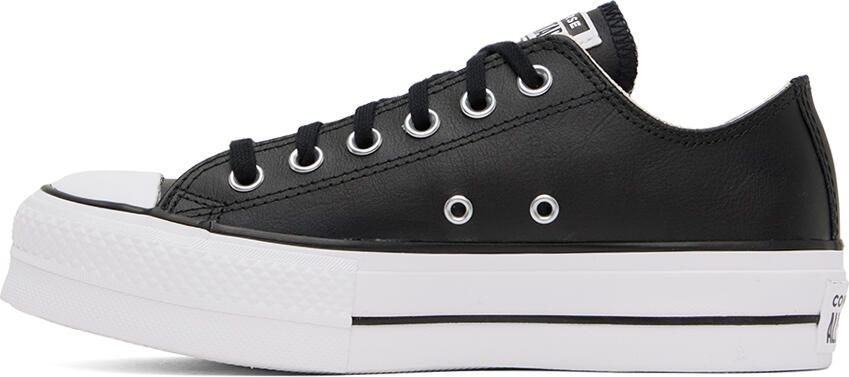 Converse Black Leather Chuck Taylor All Start Lift Low Sneakers - Picture 3