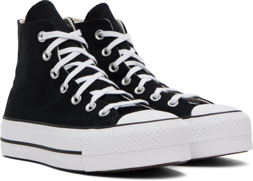 Converse Black & White Chuck Taylor All Star Platform Hi Sneakers - Picture 3